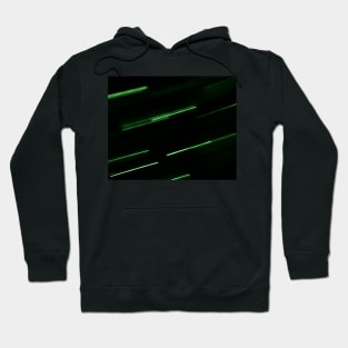 Green shooting stars blurred lights Hoodie